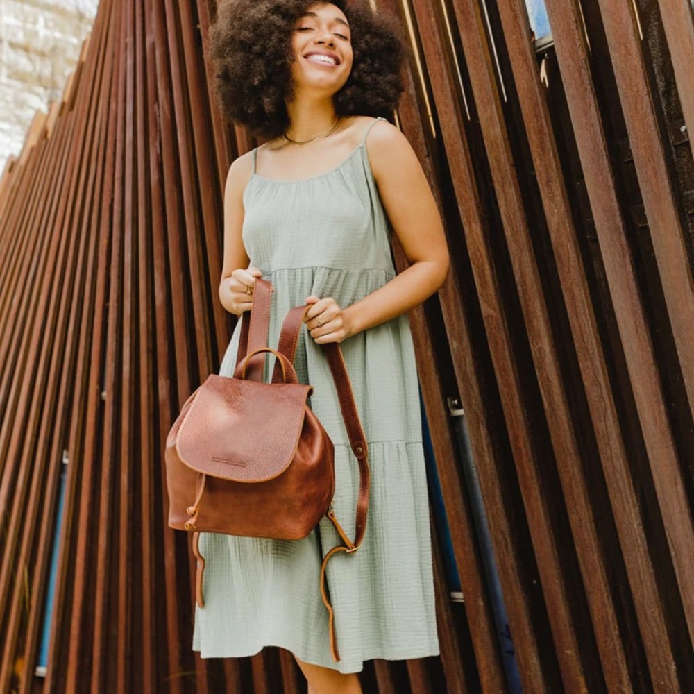 Portland Leather Bucket Backpack